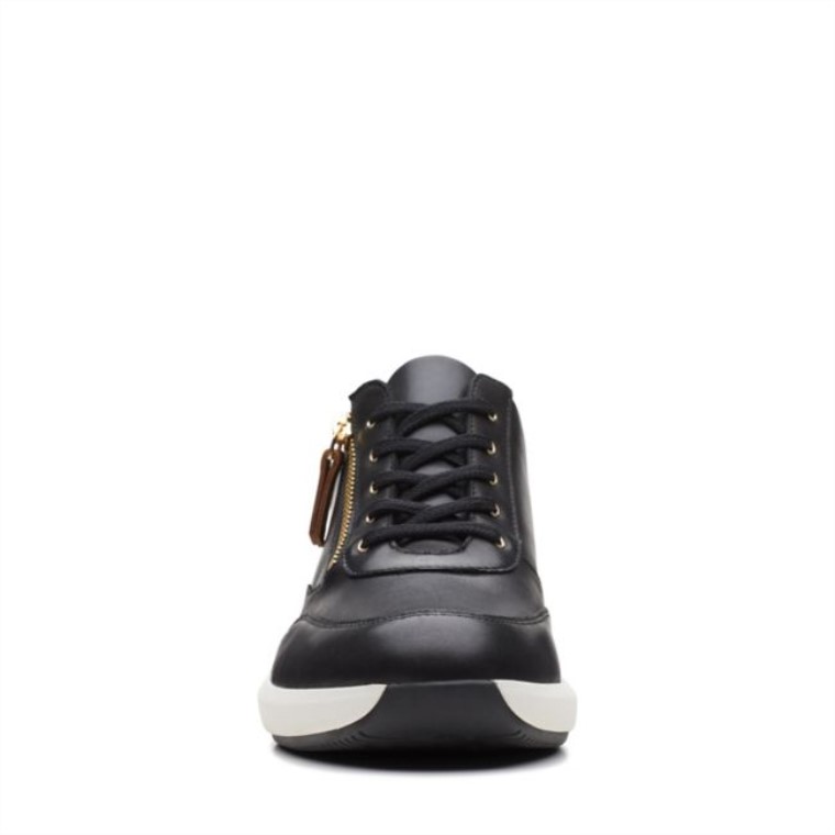 Cuero Negro Clarks Un Rio Zip Cuero Negro