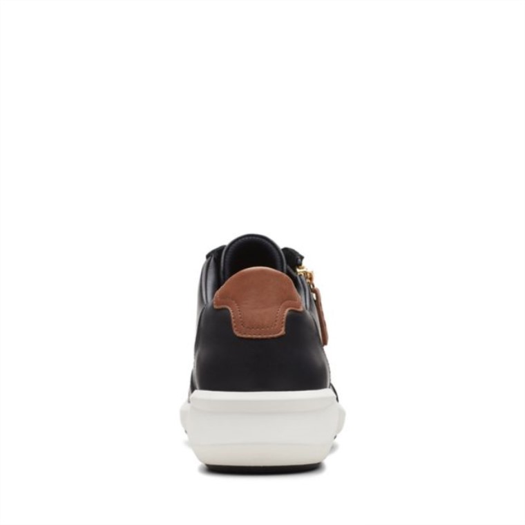 Cuero Negro Clarks Un Rio Zip Cuero Negro
