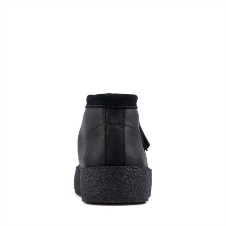 Clarks Cuero Negro Taza Wallabee Bt Cuero Negro