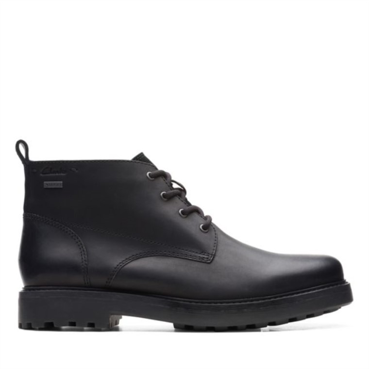 Clarks Cuero Aceitoso Negro Chard Mid Gore-tex Cuero Aceitoso Negro