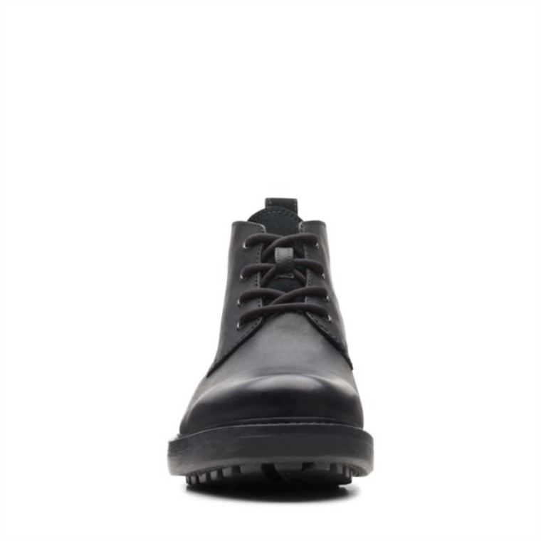 Clarks Cuero Aceitoso Negro Chard Mid Gore-tex Cuero Aceitoso Negro