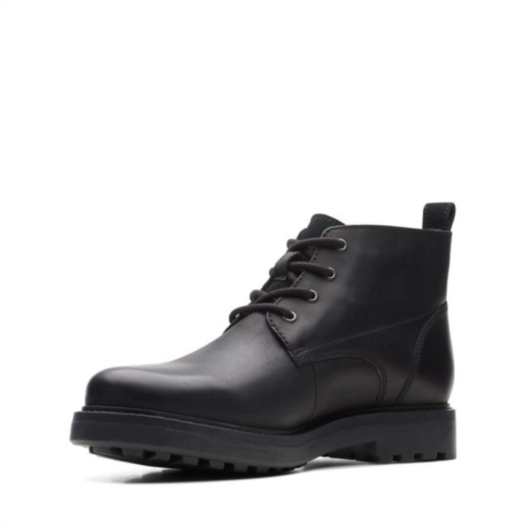 Clarks Cuero Aceitoso Negro Chard Mid Gore-tex Cuero Aceitoso Negro