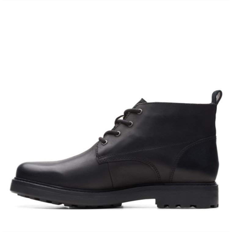 Clarks Cuero Aceitoso Negro Chard Mid Gore-tex Cuero Aceitoso Negro