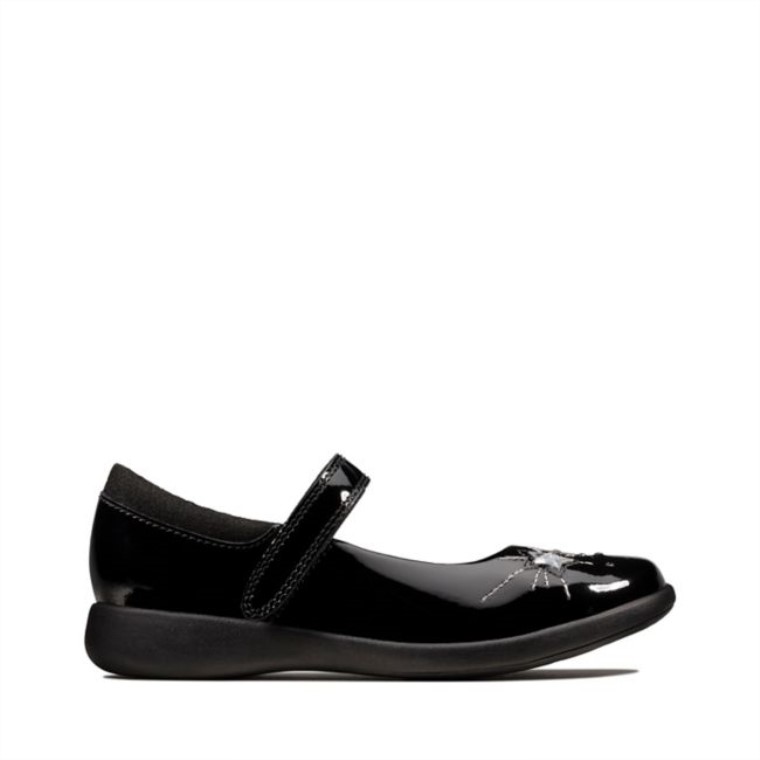 Charol Negro Clarks Etch Chispa Niño Charol Negro