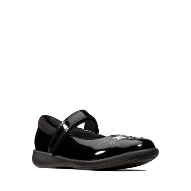 Charol Negro Clarks Etch Chispa Niño Charol Negro