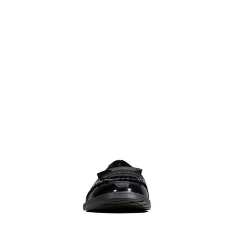 Clarks Charol Negro Scala Niño Brillante Charol Negro