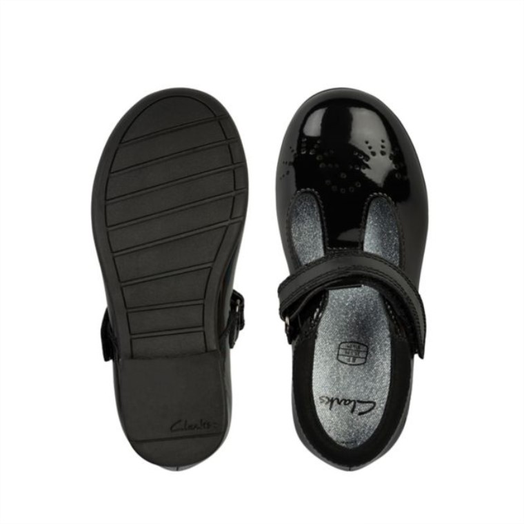 Charol Negro Clarks Scala Espíritu Niño Charol Negro