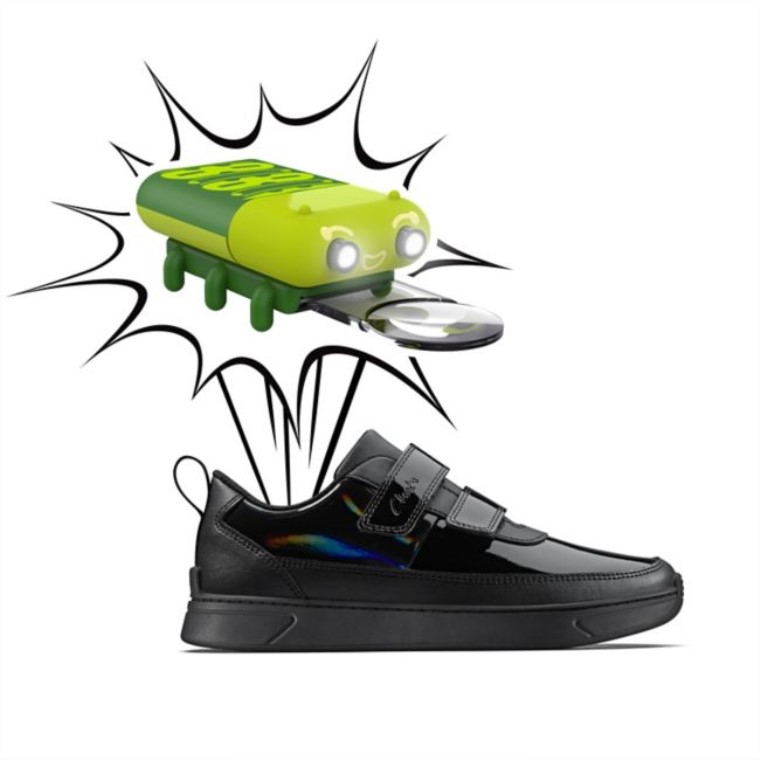 Charol Negro Clarks Vibrante G Bajo Niño Charol Negro
