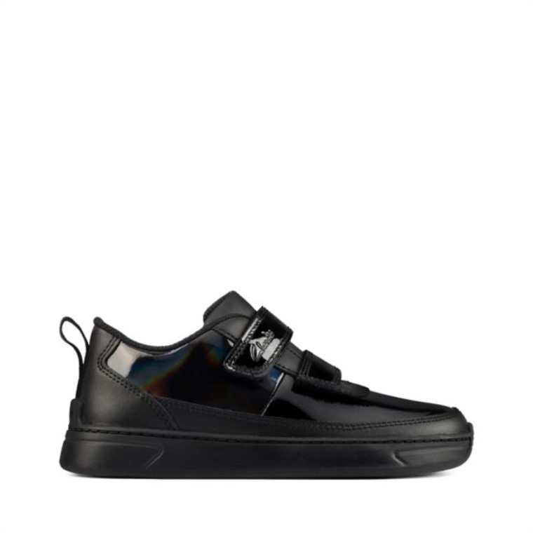 Charol Negro Clarks Vibrante G Bajo Niño Charol Negro