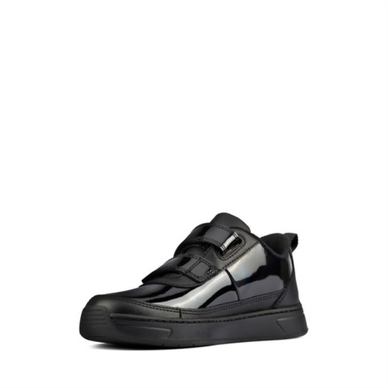 Charol Negro Clarks Vibrante G Bajo Niño Charol Negro