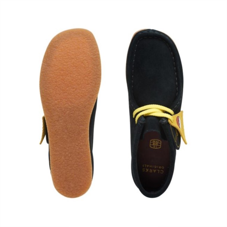 Clarks Estampado Negro Wallabee Mist Viejo Estampado Negro