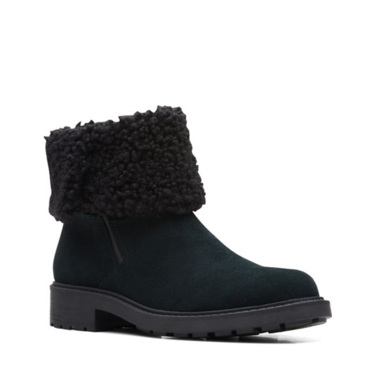 Clarks Ante Negro Con Cremallera Opal Ante Negro