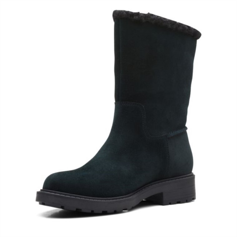 Clarks Ante Negro Con Cremallera Opal Ante Negro