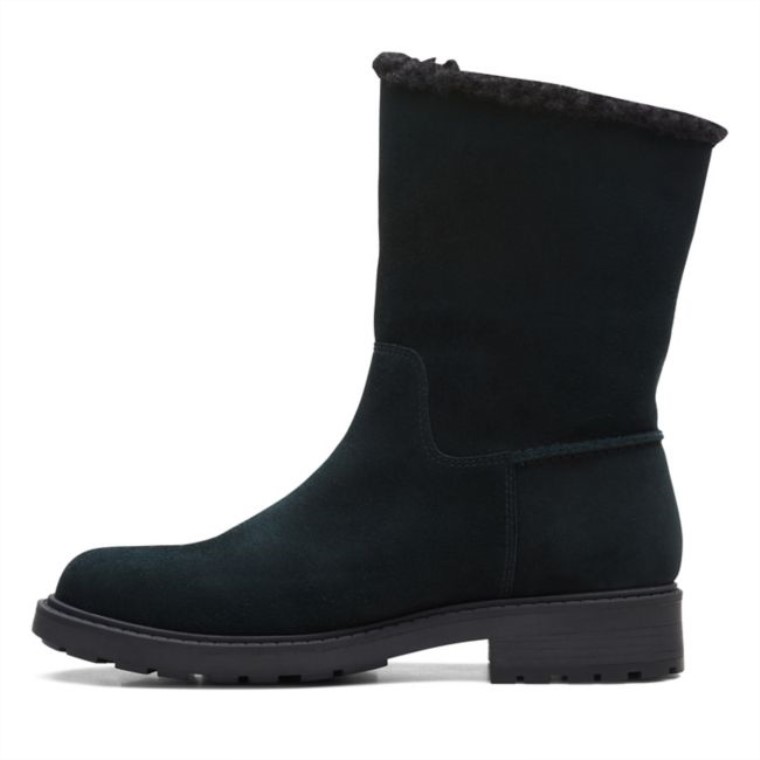 Clarks Ante Negro Con Cremallera Opal Ante Negro