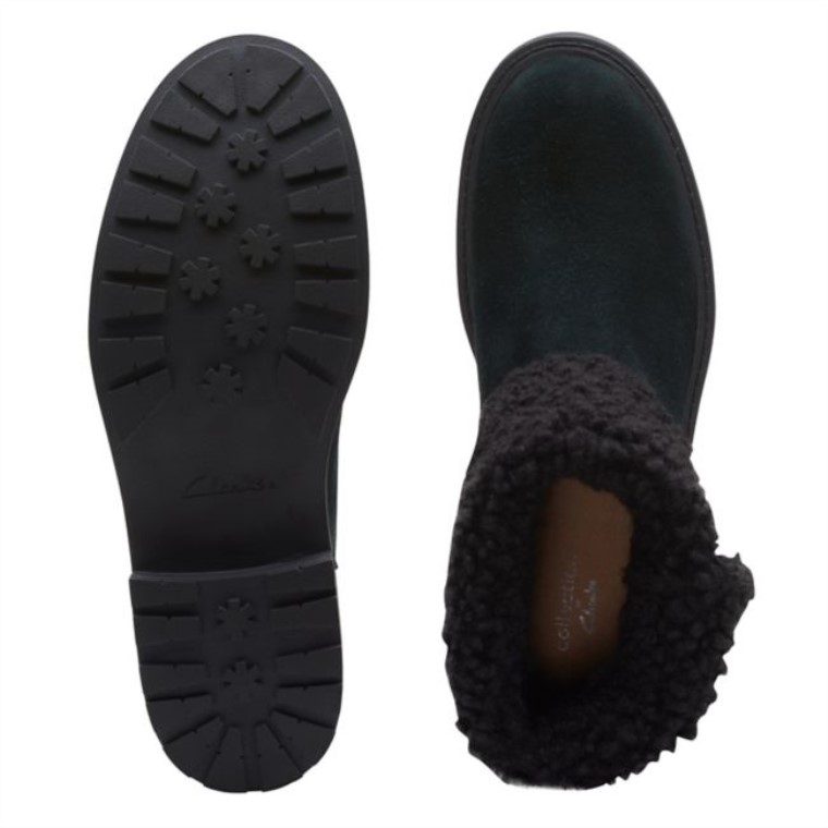 Clarks Ante Negro Con Cremallera Opal Ante Negro