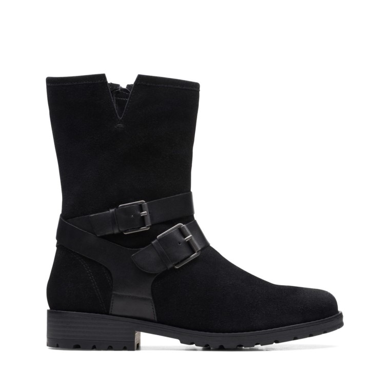 Cuero Clarks Negro Warmlined Clarkwell Mid Cuero Negro Warmlined