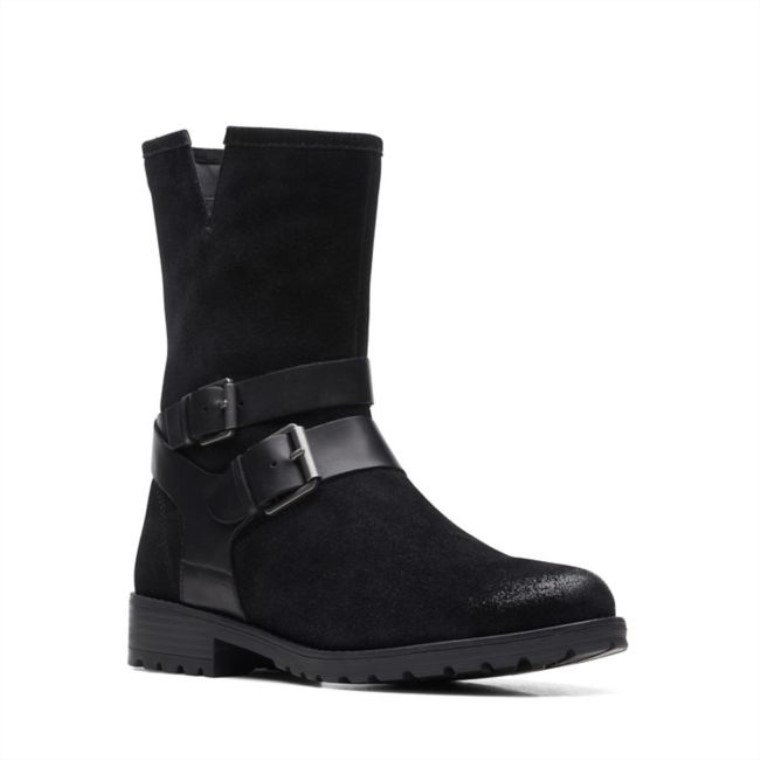 Cuero Clarks Negro Warmlined Clarkwell Mid Cuero Negro Warmlined