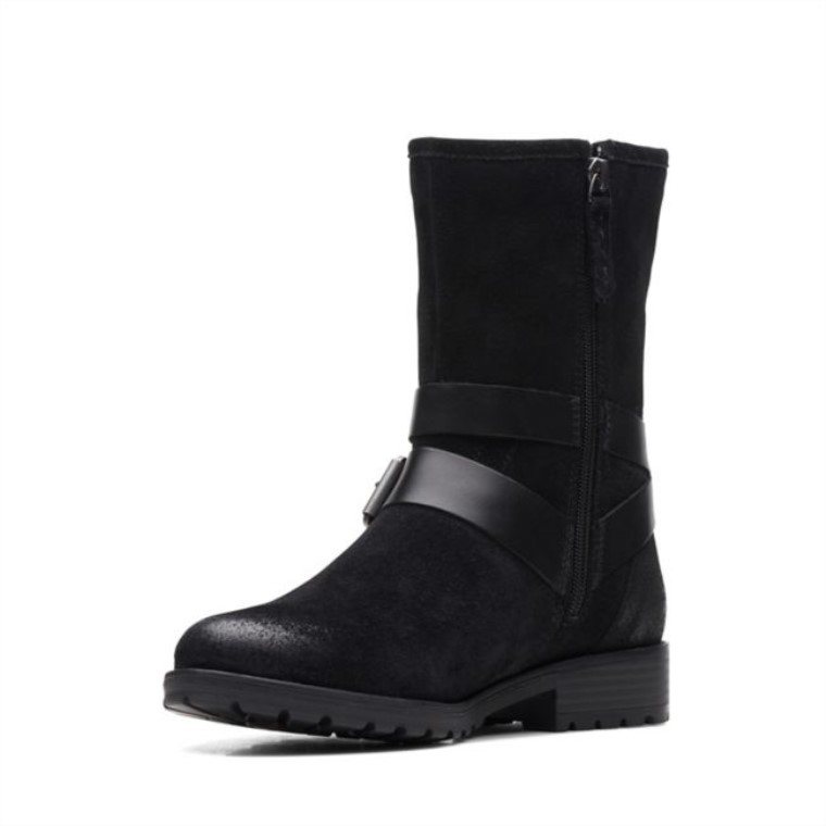 Cuero Clarks Negro Warmlined Clarkwell Mid Cuero Negro Warmlined