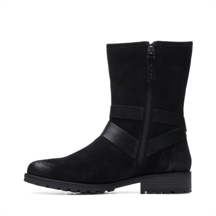 Cuero Clarks Negro Warmlined Clarkwell Mid Cuero Negro Warmlined