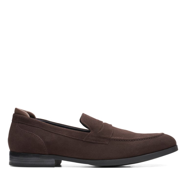 Clarks Bradish Marrón Oscuro Gamuza Marrón Oscuro Gamuza
