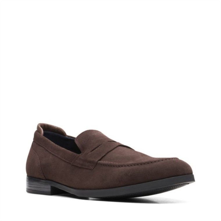 Clarks Bradish Marrón Oscuro Gamuza Marrón Oscuro Gamuza