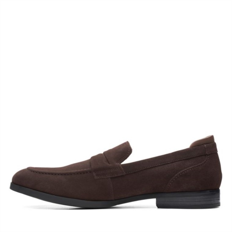 Clarks Bradish Marrón Oscuro Gamuza Marrón Oscuro Gamuza