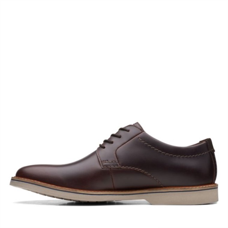 Clarks Cuero Marrón Británico Atticus Lt Encaje Cuero Marrón Británico