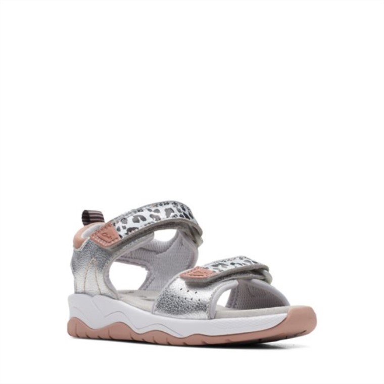 Clarks C Loader Print Niño Plata Plata