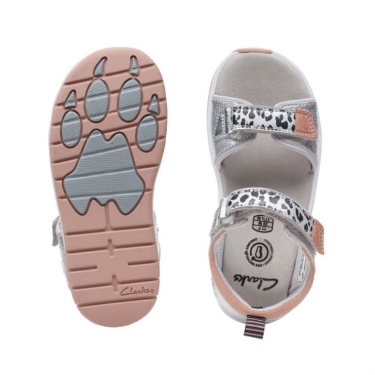 Clarks C Loader Print Niño Plata Plata