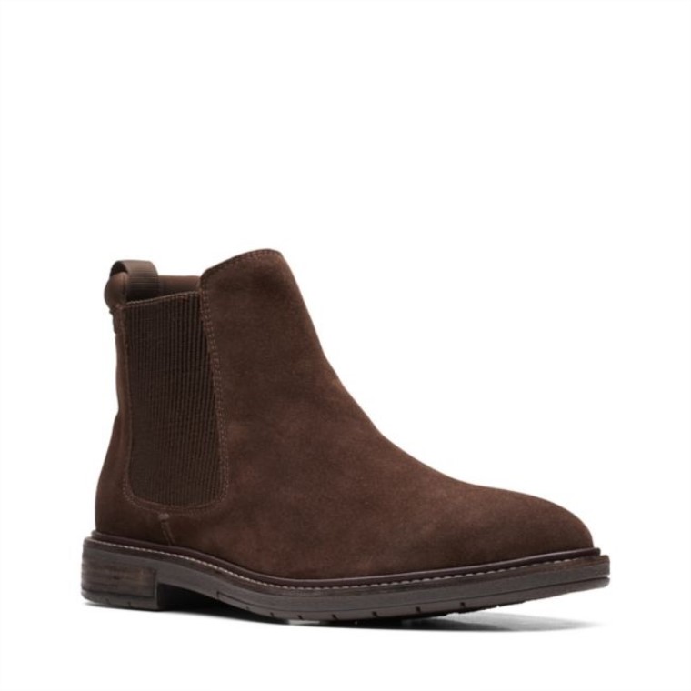 Clarks Clarkdale Hall Ante Marrón Oscuro Ante Marrón Oscuro