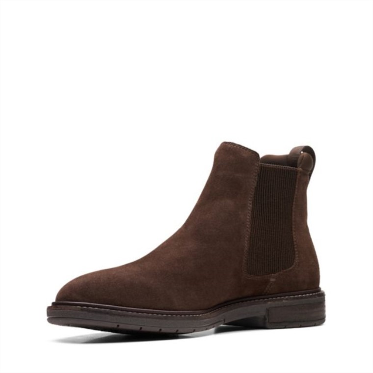 Clarks Clarkdale Hall Ante Marrón Oscuro Ante Marrón Oscuro