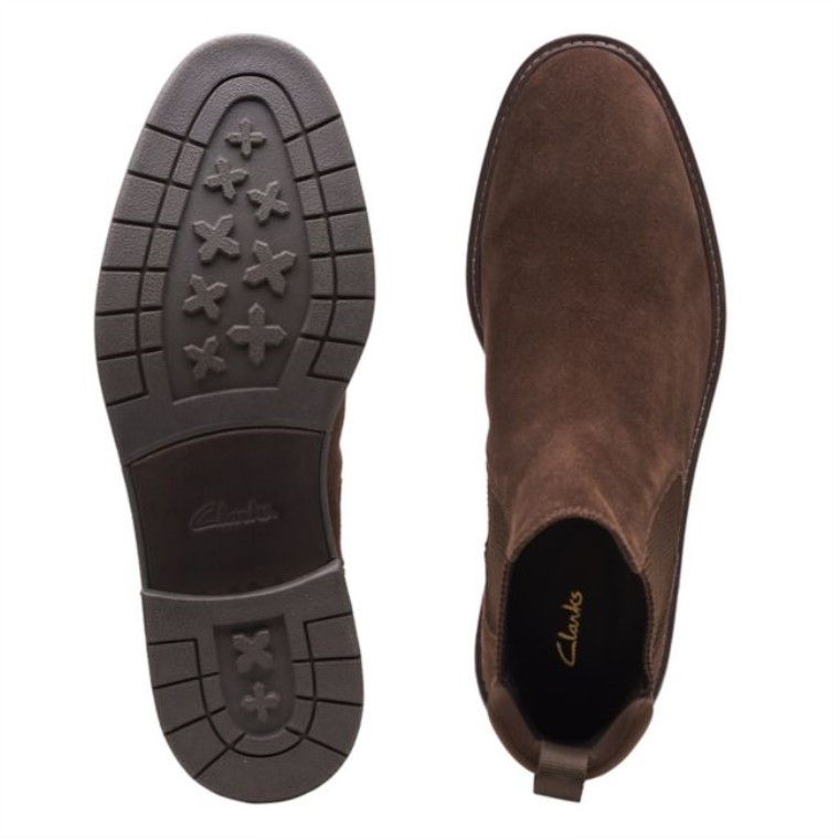Clarks Clarkdale Hall Ante Marrón Oscuro Ante Marrón Oscuro