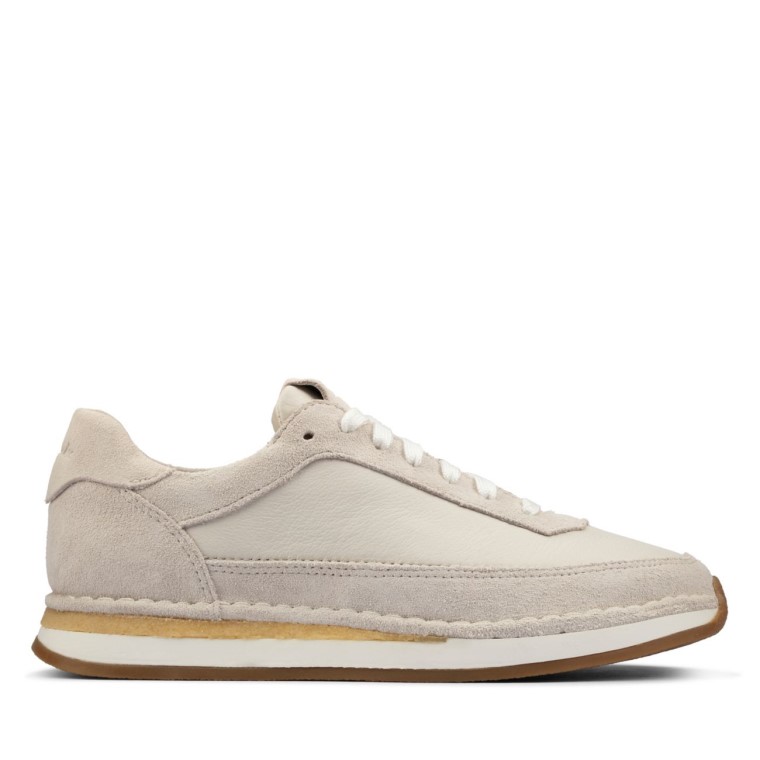 Clarks Craft Run Encaje Ante Blanco Ante Blanco