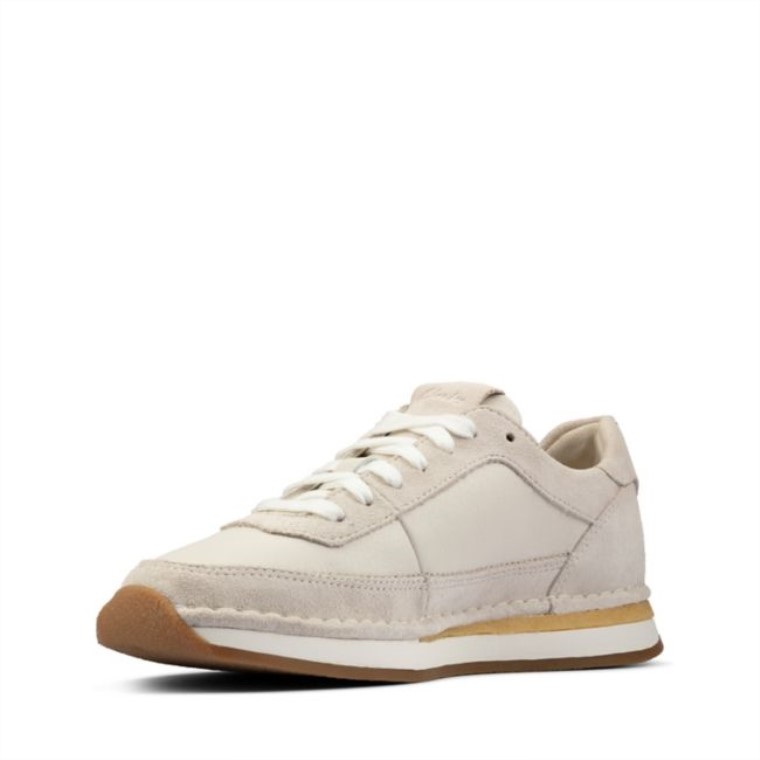 Clarks Craft Run Encaje Ante Blanco Ante Blanco