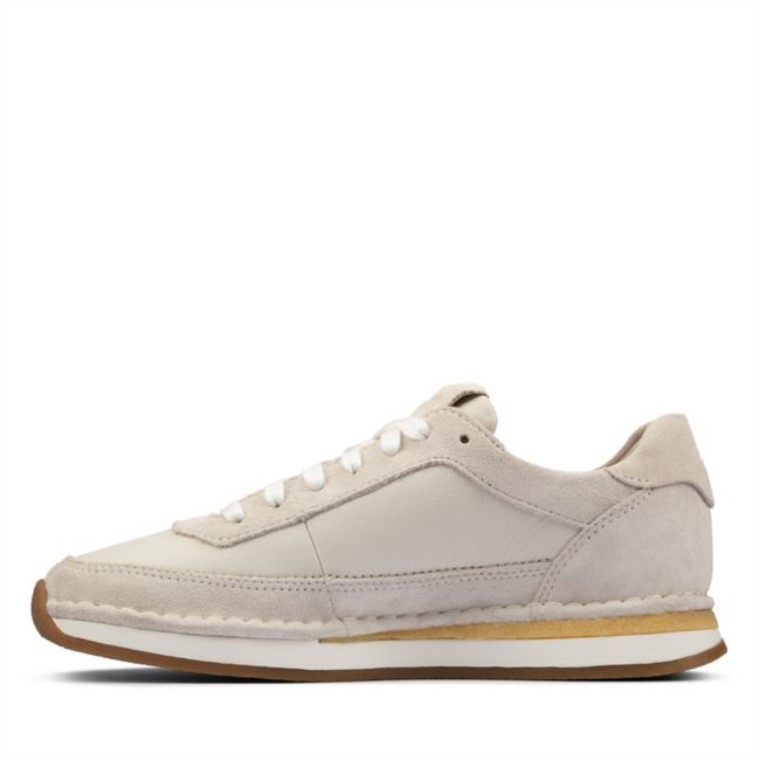 Clarks Craft Run Encaje Ante Blanco Ante Blanco