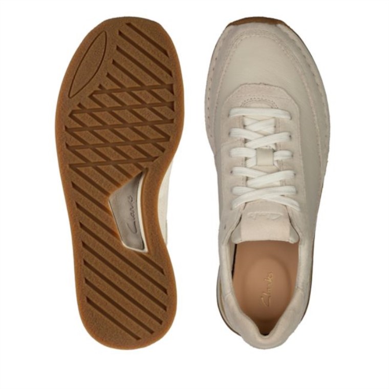 Clarks Craft Run Encaje Ante Blanco Ante Blanco