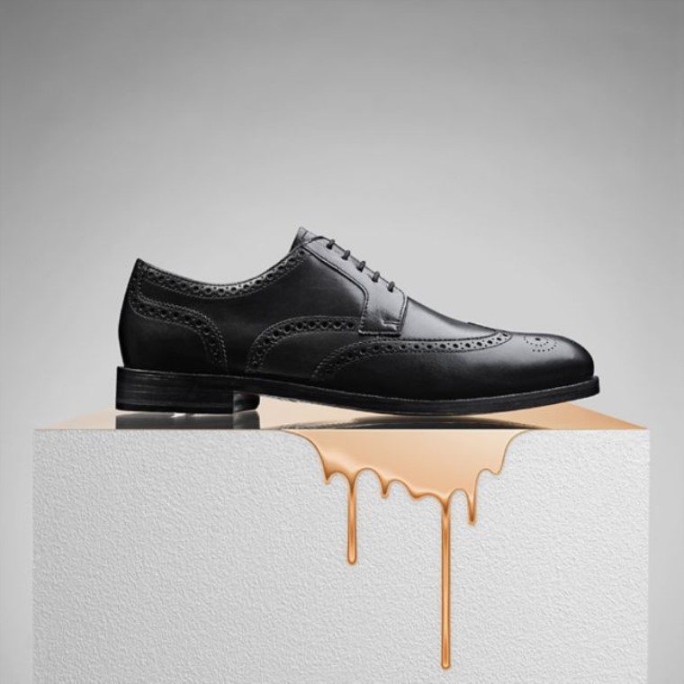 Clarks Craftdean Ala Cuero Negro Cuero Negro