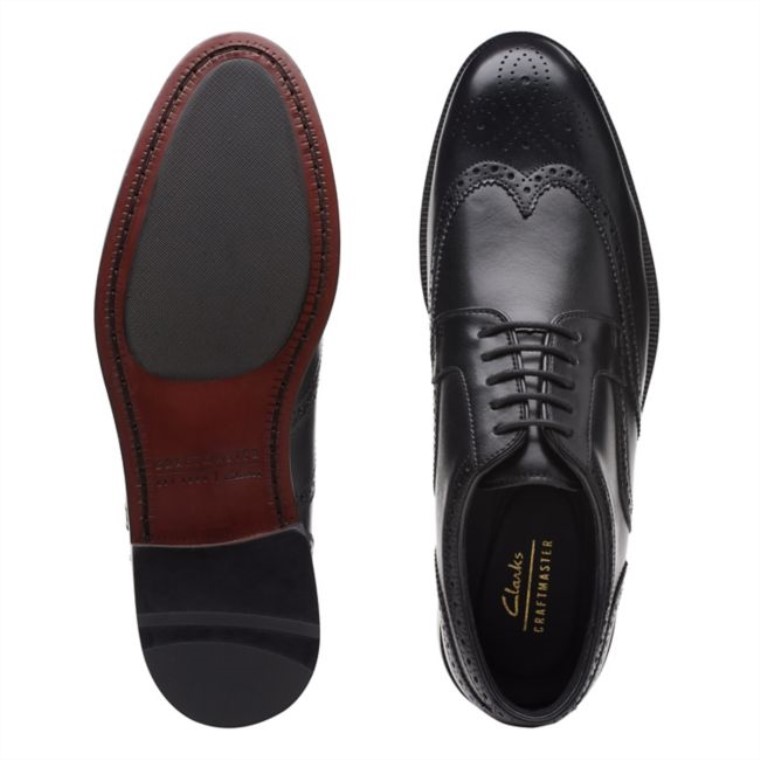 Clarks Craftdean Ala Cuero Negro Cuero Negro