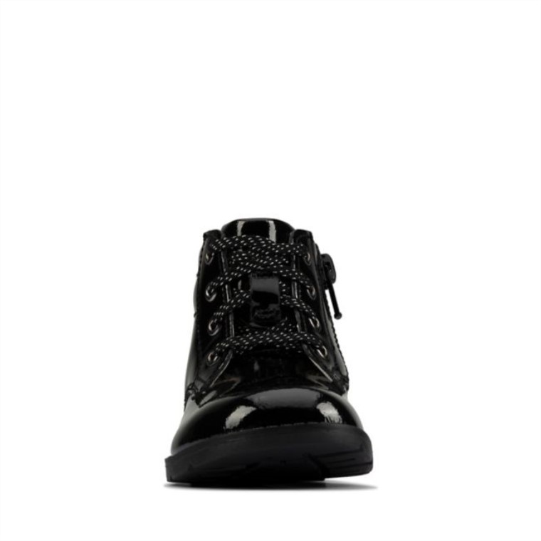 Clarks Dabi Encaje Niño Charol Negro Charol Negro