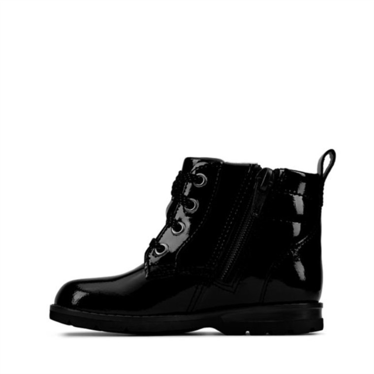 Clarks Dabi Encaje Niño Charol Negro Charol Negro