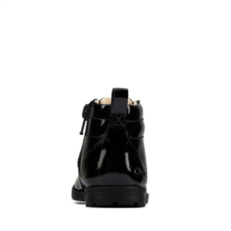 Clarks Dabi Encaje Niño Charol Negro Charol Negro