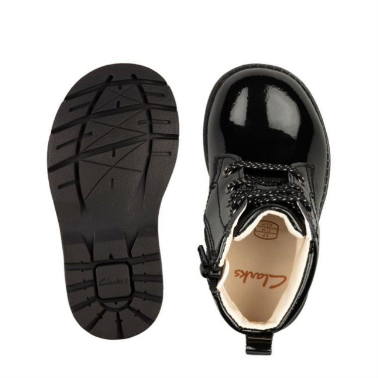 Clarks Dabi Encaje Niño Charol Negro Charol Negro