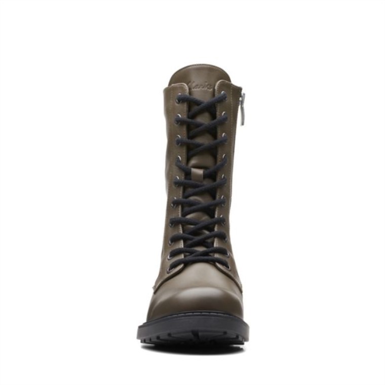 Clarks Cuero Oliva Oscuro Estilo Orinoco 2 Cuero Oliva Oscuro