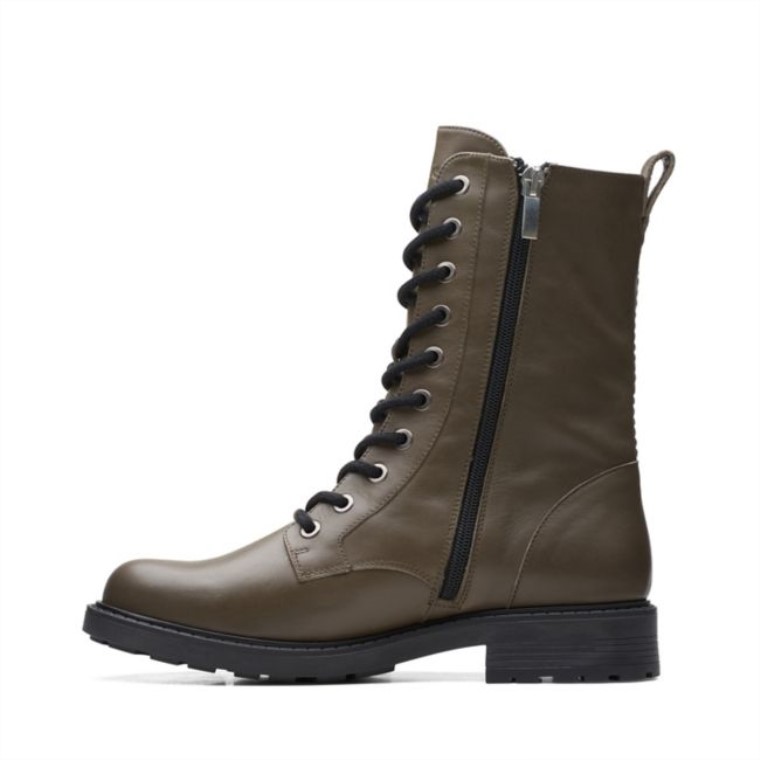 Clarks Cuero Oliva Oscuro Estilo Orinoco 2 Cuero Oliva Oscuro