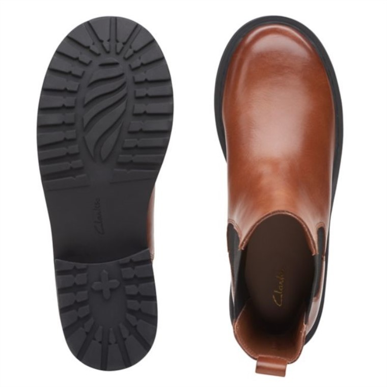 Clarks Cuero Marrón Oscuro Tilham Chelsea Cuero Marrón Oscuro