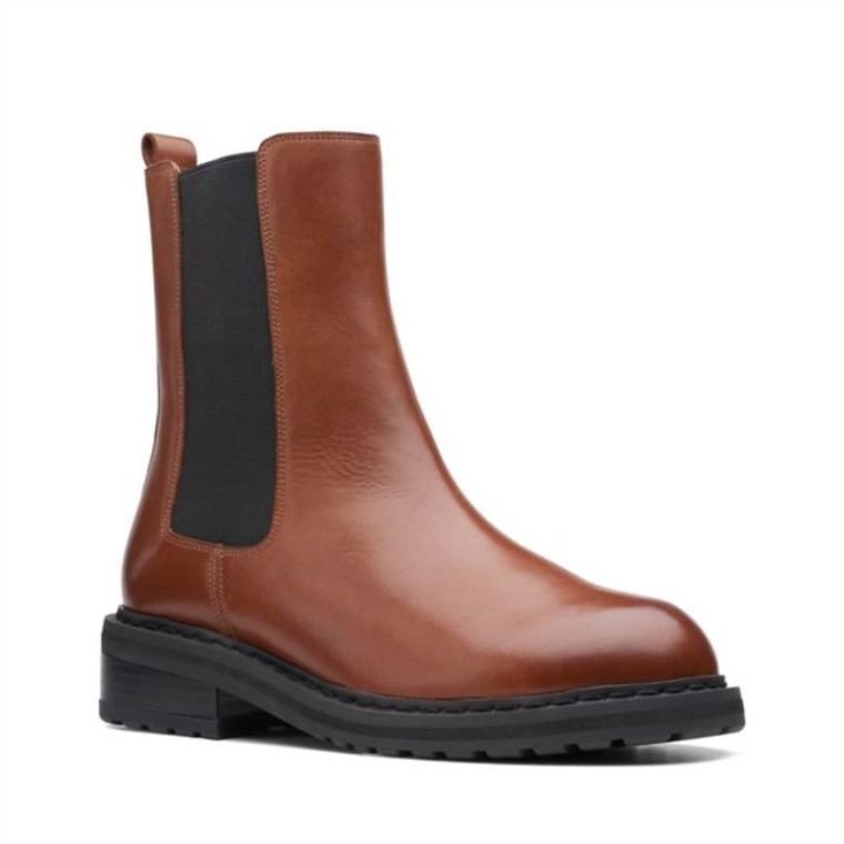 Clarks Cuero Marrón Oscuro Tilham Chelsea Cuero Marrón Oscuro