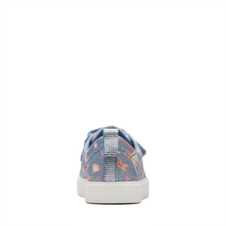 Clarks Denim Ciudad Niño Brillante Denim