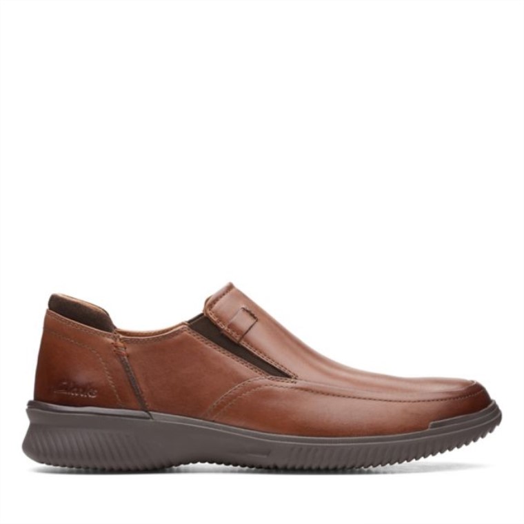 Clarks Donaway Step Cuero Marrón Oscuro Cuero Marrón Oscuro