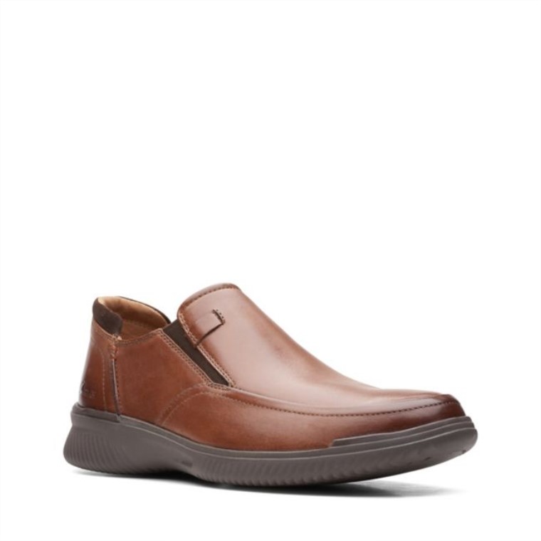 Clarks Donaway Step Cuero Marrón Oscuro Cuero Marrón Oscuro