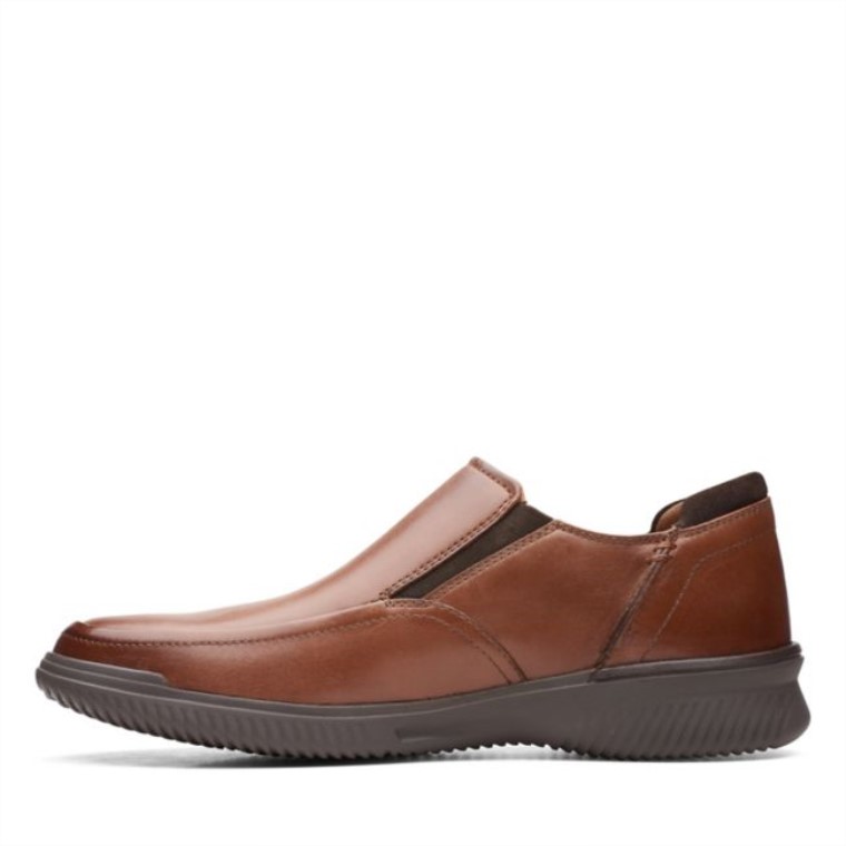 Clarks Donaway Step Cuero Marrón Oscuro Cuero Marrón Oscuro